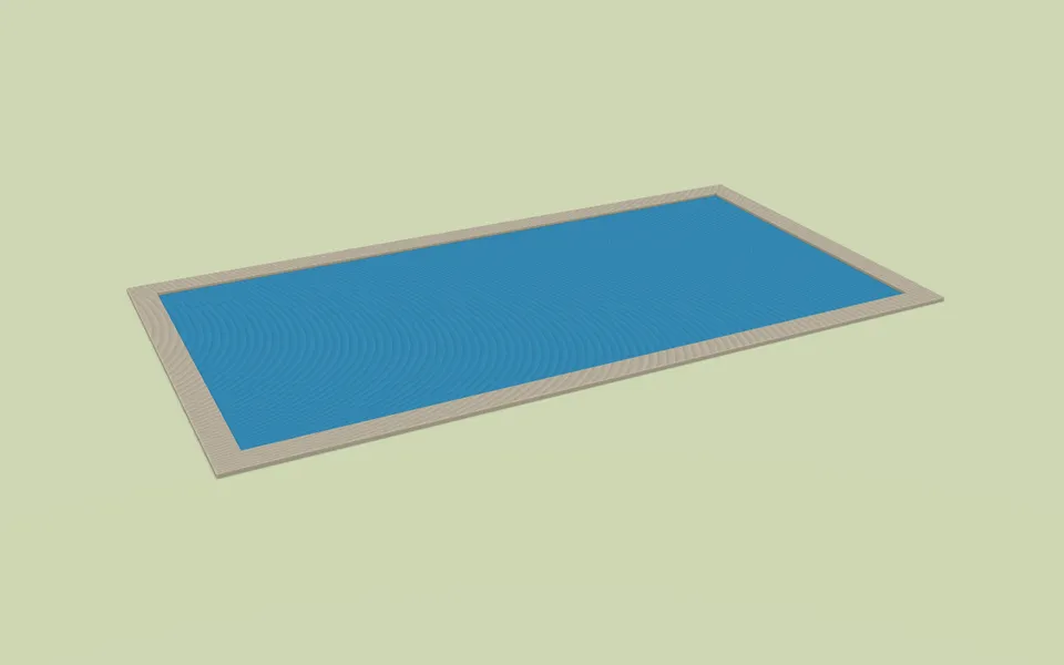 Piscine enterrée modélisée en 3D dans le configurateur Bon pour travaux