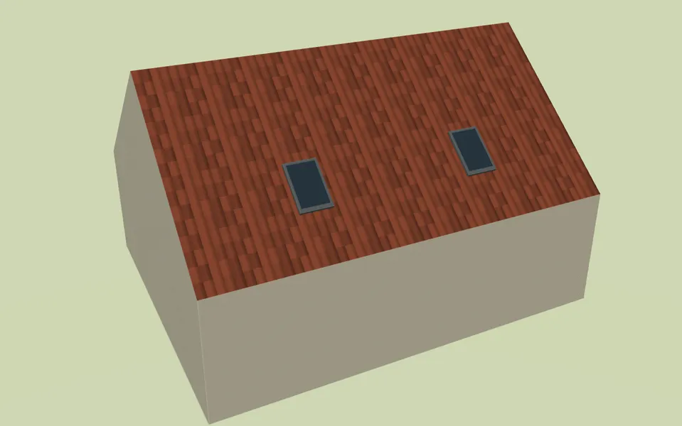 Toiture de maison modélisée en 3D dans le configurateur Bon pour travaux